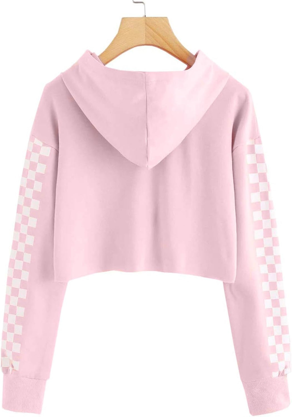 Kids Hoodies For Girls Crop Top Plaid Long Sleeve T Shirts Boys Hooded Sweatshirt Casual Clothes
