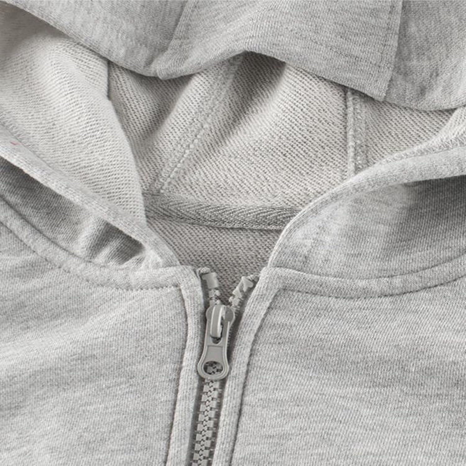 Kids Girls Boys Zipper Long Sleeves Pullover Solid Color Hoodie Sweatshirt Zip Up Hooded School Wear Jacket Sweat Hoodie Casual Warm Coats Top Childrens Unisex